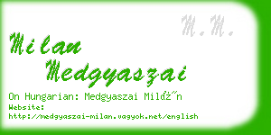 milan medgyaszai business card